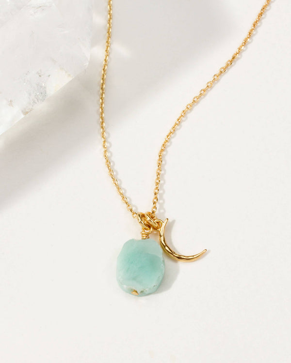 July Birthstone Celestial Necklace - Larimar