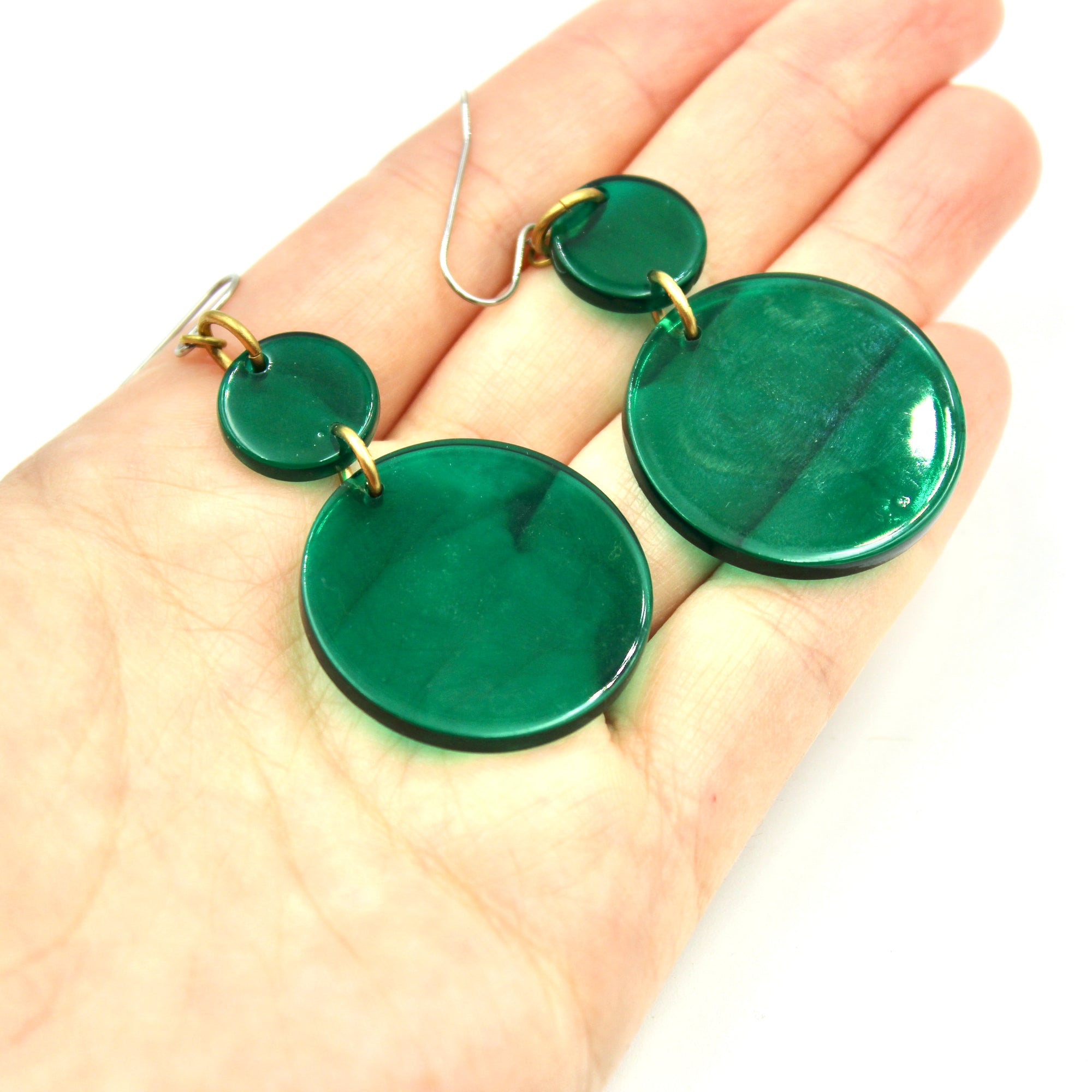 Transparent Green Earrings