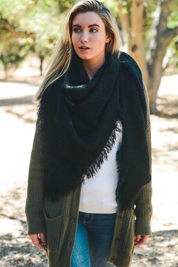 Lavender Open Weave Square Scarf
