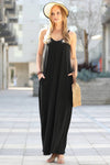 42POPS - ,,,,,...42POPS Maxi Dress w/ adjustable strap & pockets: S / IVORY/BLACK-81678