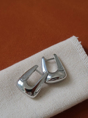 Cadance Silver Non-Tarnish Geometric Hoop Earrings