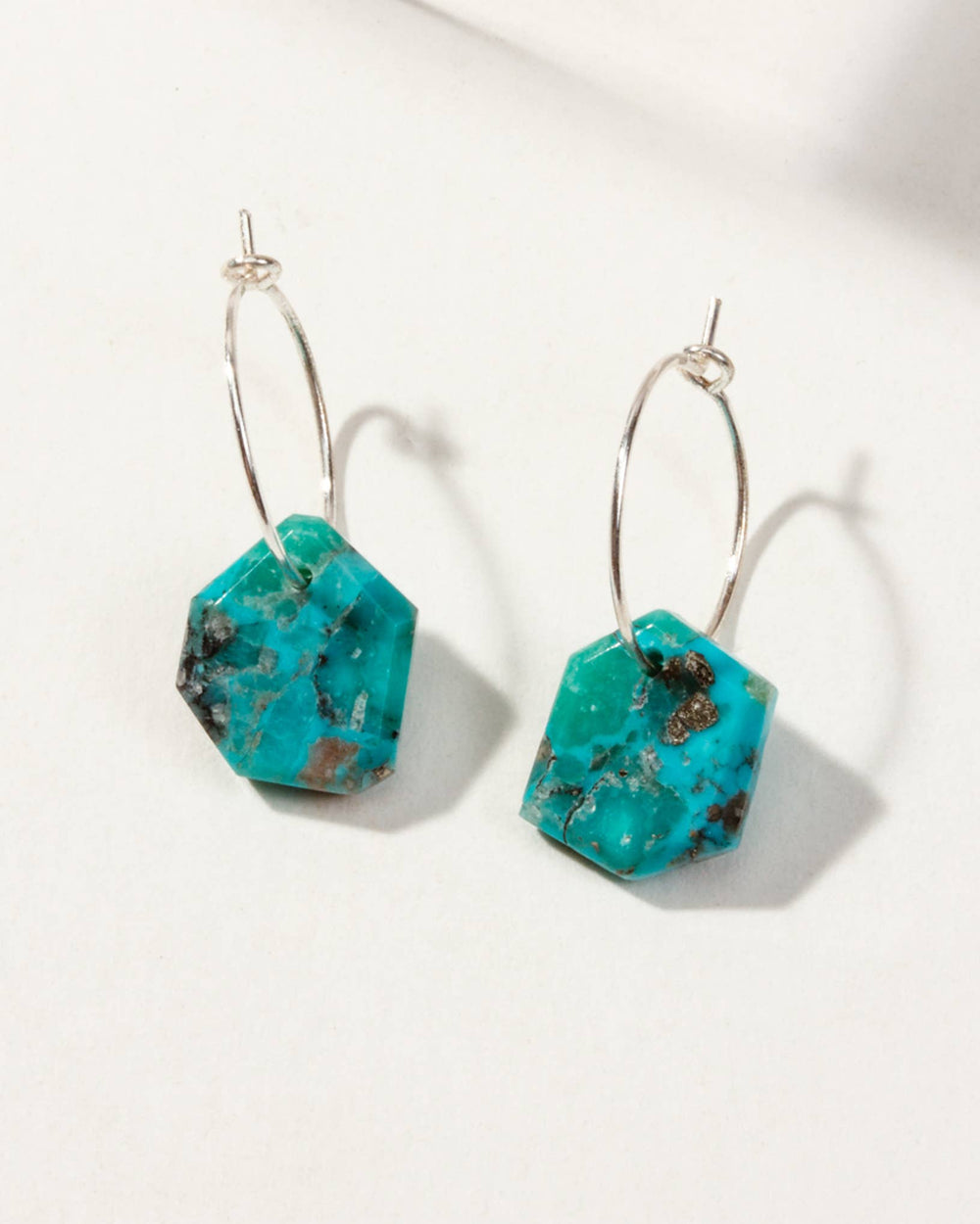 Turquoise Geometry Mini Hoop Earrings