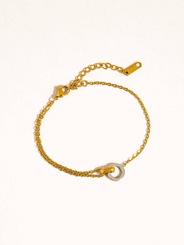 Flânerie by MAIQ - Lenora 18K Gold Non-Tarnish Two Tone Circle Bracelet