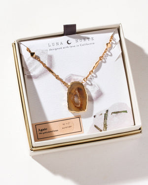 Star, Stone, & Soul Gemstone Necklace - Natural Agate Geode