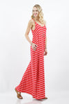 42POPS - ,,,,,...42POPS Maxi Dress w/ adjustable strap & pockets: S / IVORY/BLACK-81678