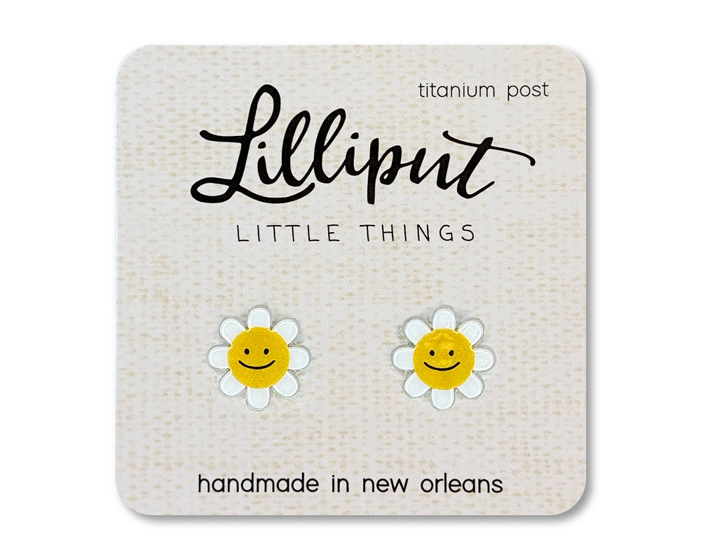 Happy Smiling Daisy Earrings