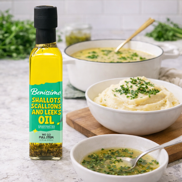 Benissimo / Hongar Farms / Lesley Elizabeth - Benissimo Shallots, Scallions & Leeks Oil – 8.12 fl oz