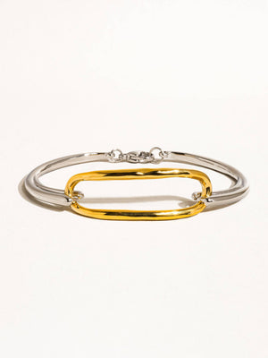 Lilith Two-Tone Non-Tarnish Hoop Bracelet