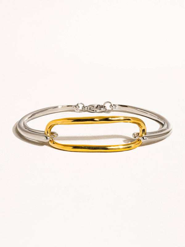 Lilith Two-Tone Non-Tarnish Hoop Bracelet