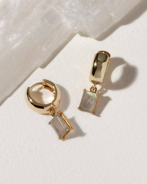 Luna Norte - The Classic Form Labradorite Huggie Hoops