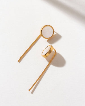 Luna Norte - Lagoon Luster Mother Of Pearl Post Threader Earrings
