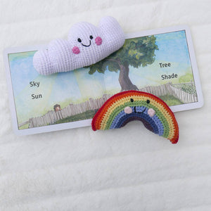 Pebble - Rainbow Rattle – Handmade Organic Cotton Baby Toy