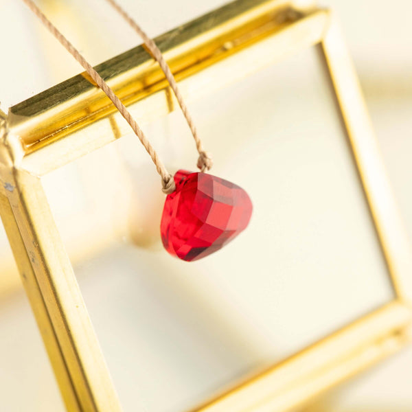 Strength Crimson Red Crystal  Necklace