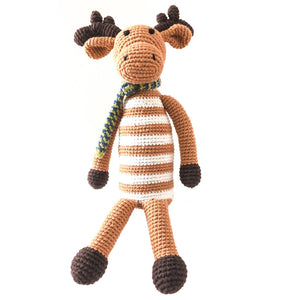 Pebble - Woodland Baby Gentle Moose Plush Toy– Organic Cotton Crochet