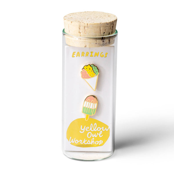 Yellow Owl Workshop - Sno Cone & Popsicle Earrings | Mismatched Gold Studs