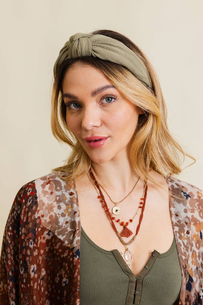 Stripe Topknot Headband