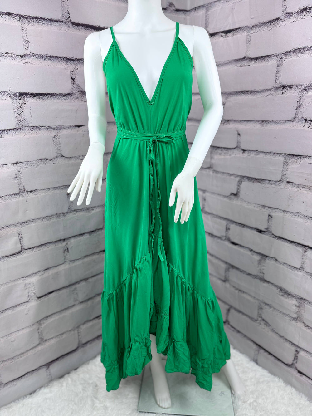 Flirty boho bold color halter dress