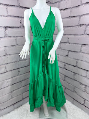 Flirty boho bold color halter dress