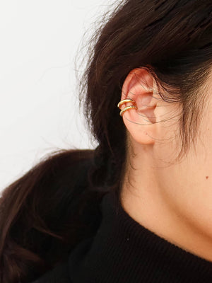 Lucas Gold Non-Tarnish Braided Ear Cuff