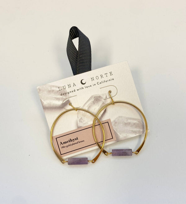 Amethyst Planetary Hoop Earrings