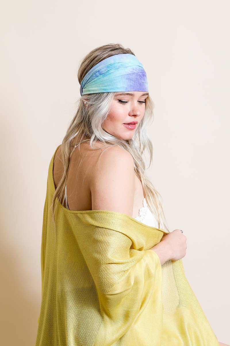 Boho Chic Wide Band Tie-Dye Headwrap