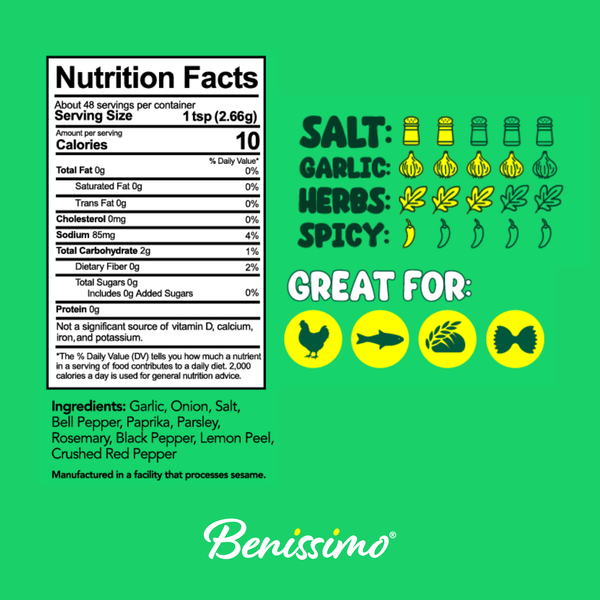 Benissimo / Hongar Farms / Lesley Elizabeth - Rosemary Garlic Seasoning & Rub (250mL PET)