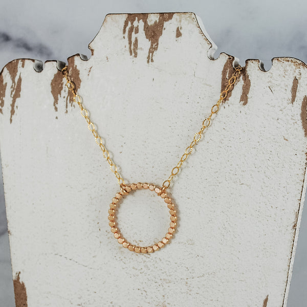 Large Beaded Pendant - gold-filled