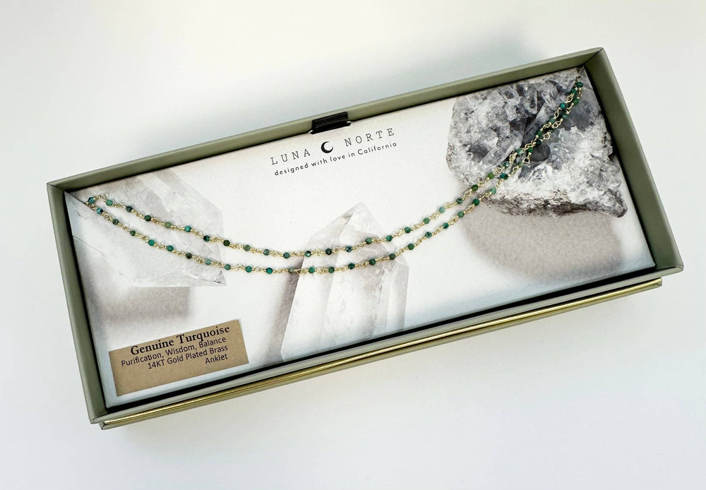 Draped In Gems Turquoise Anklet