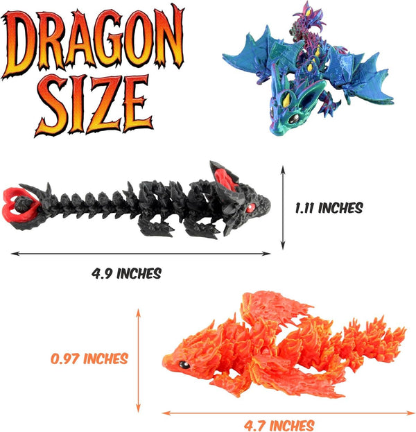 Articulated 3D Printed Dragon Figurine (5")