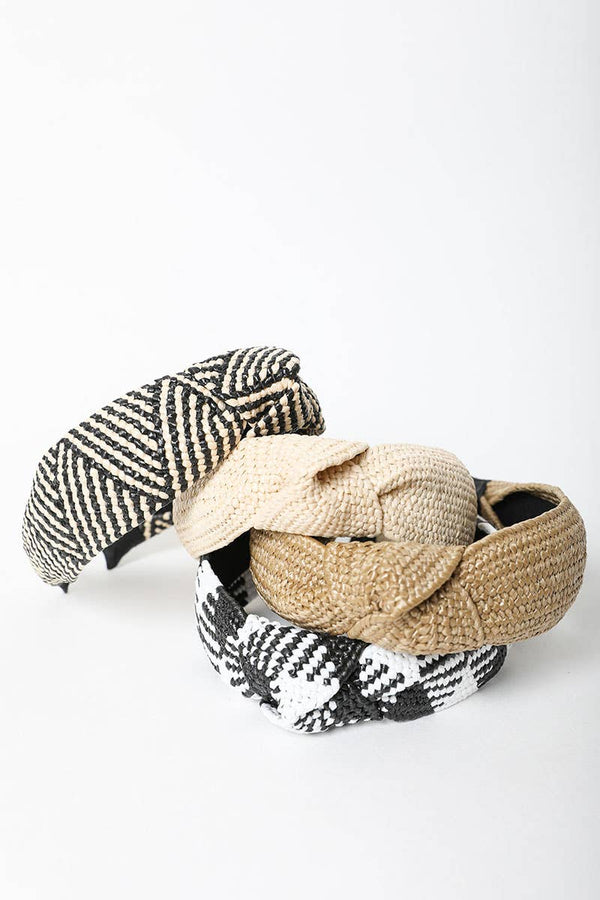 Ivory Boho Rattan Knotted Headband