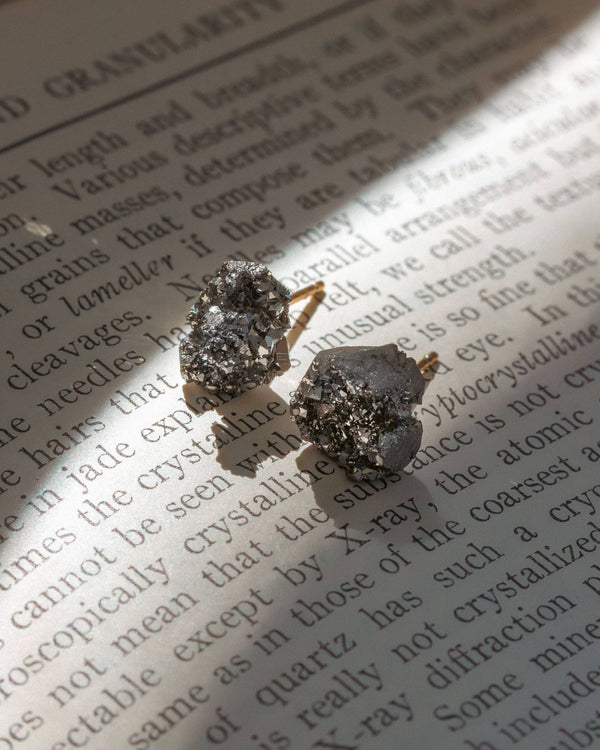 Silver Stardust Druzy Studs