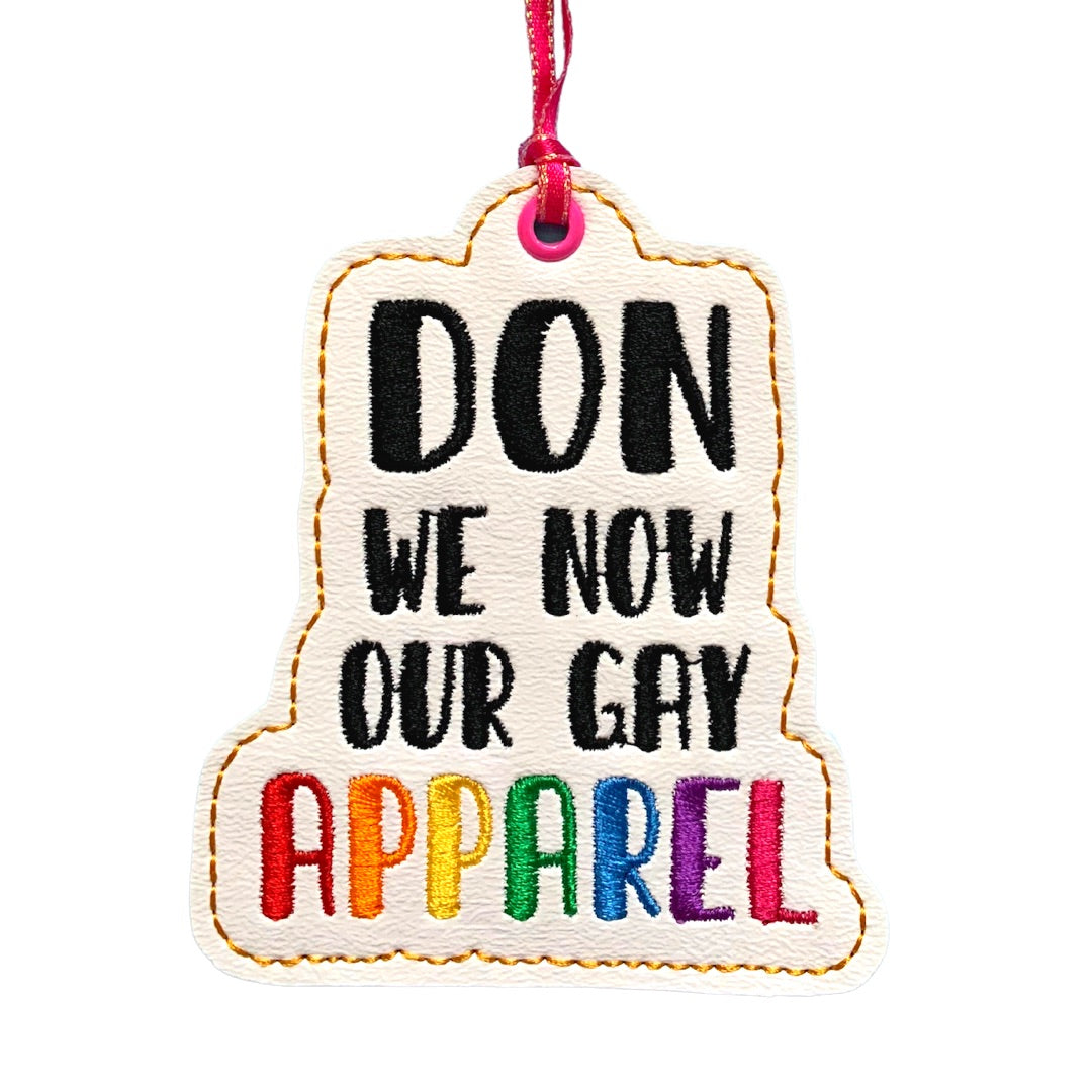 Ornament with card - Don we now our gay apparel