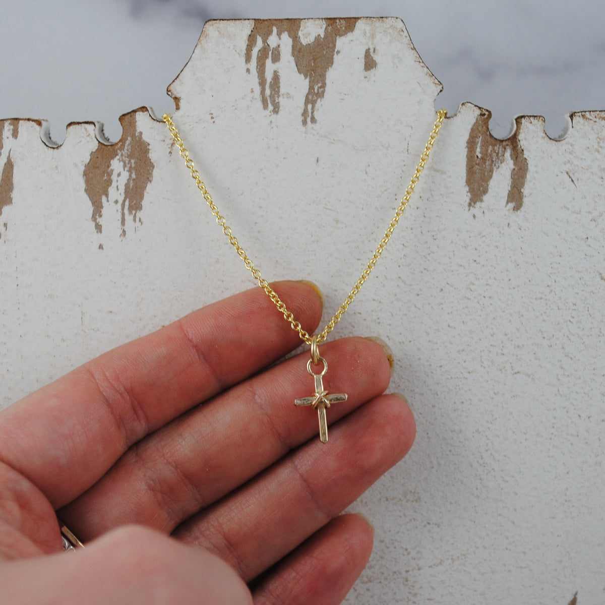 Petite Cross Pendant - gold-filled