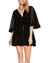 V-neck Ruffle sleeve Mini Dress: L / BLACK