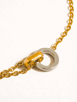 Flânerie by MAIQ - Lenora 18K Gold Non-Tarnish Two Tone Circle Bracelet