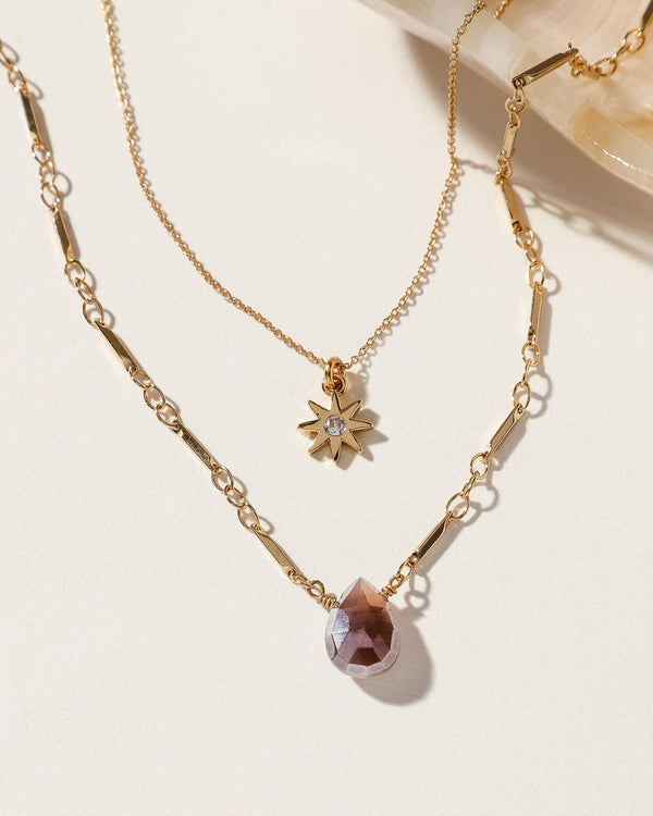 Coffee Moonstone Awaken Necklace Set