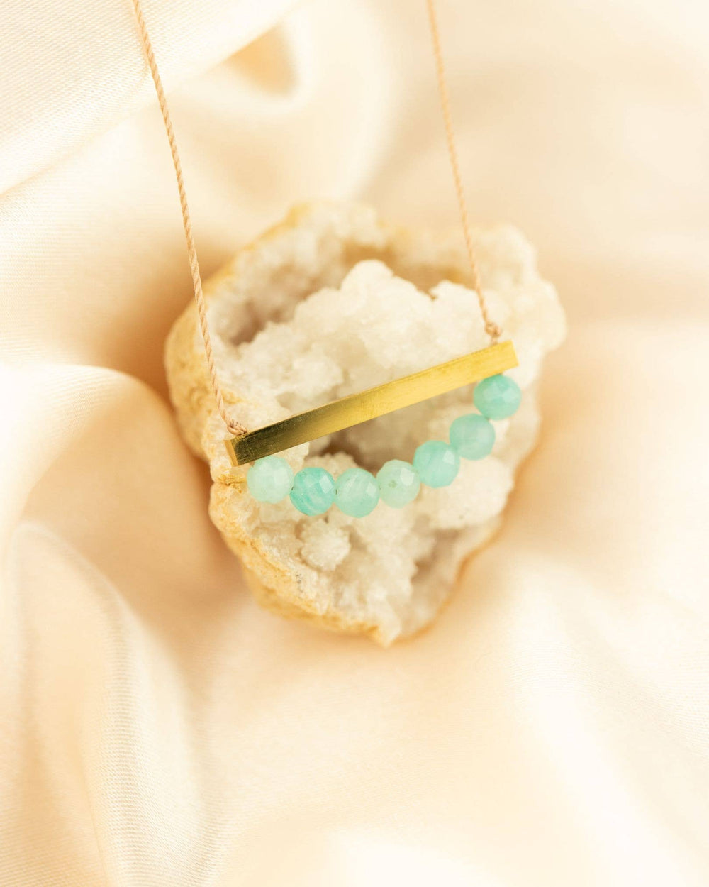 Amazonite Gold Bar Necklace for COURAGE