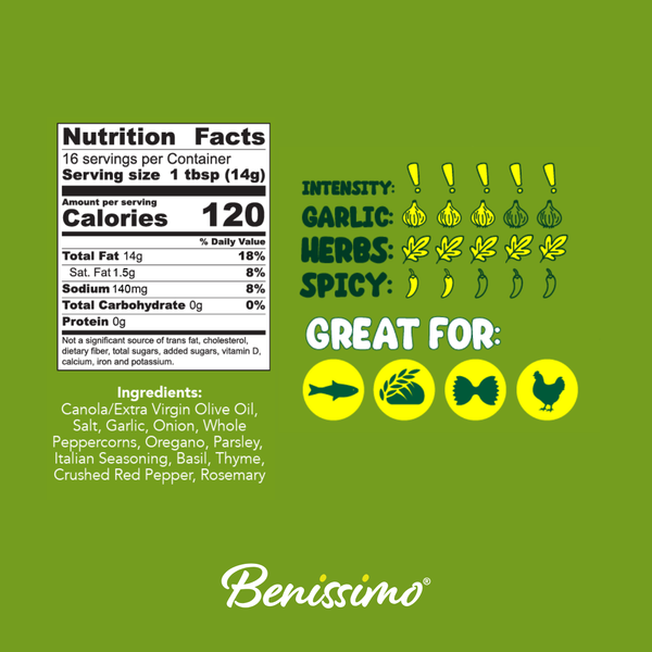 Benissimo / Hongar Farms / Lesley Elizabeth - Benissimo Herb it Up! Cooking Oil – 8.12 fl oz Marasca