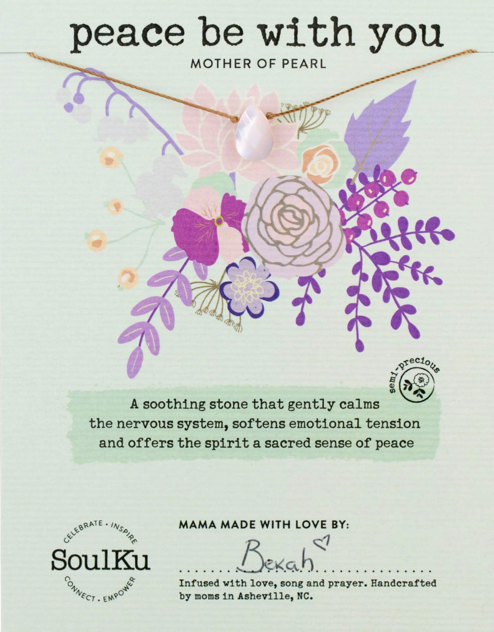 Peace Be With You Mother of Pearl Necklace