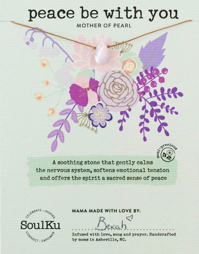 Peace Be With You Mother of Pearl Necklace