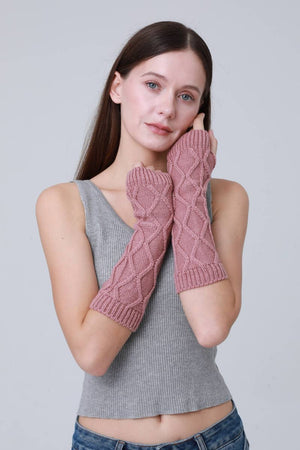 Rose Thermal Knit Arm Warmers