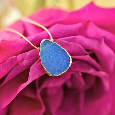 Inner Strength Blue Druzy Alchemy Necklace