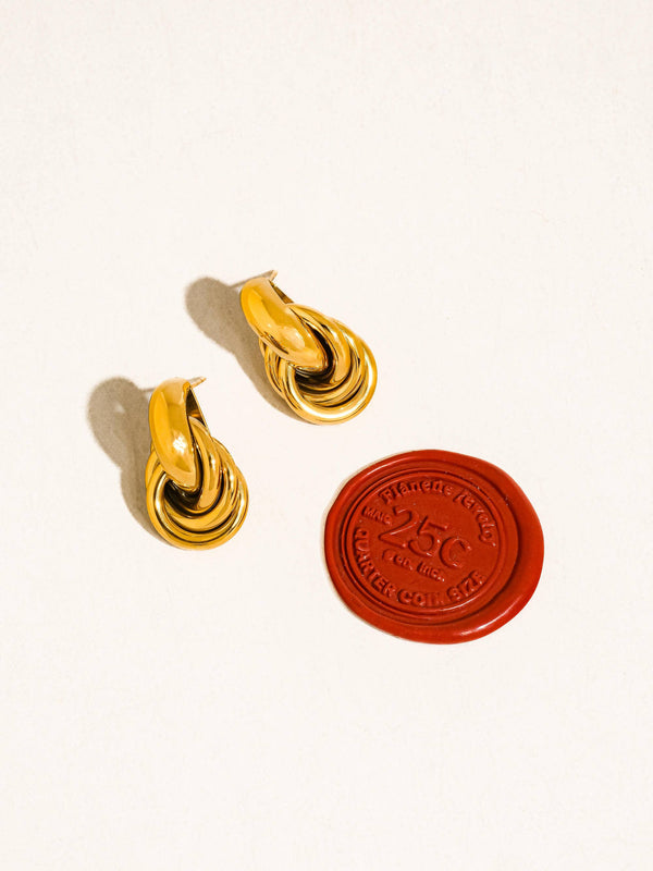 Rosavine Gold Non-Tarnish Knot Hoop Earrings