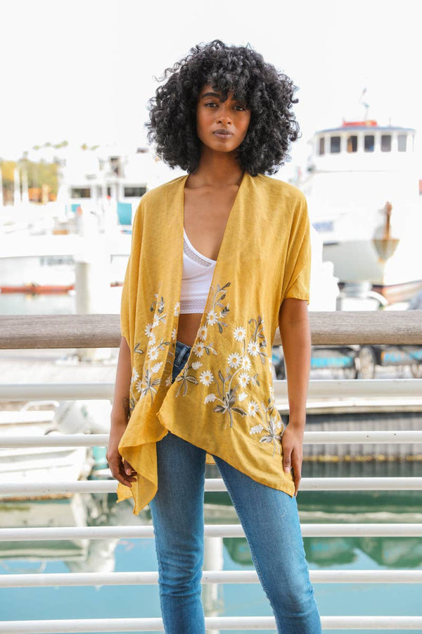 Leto Accessories - Bestselling Spring Daisy Woven Kimono – Chic Cardigan
