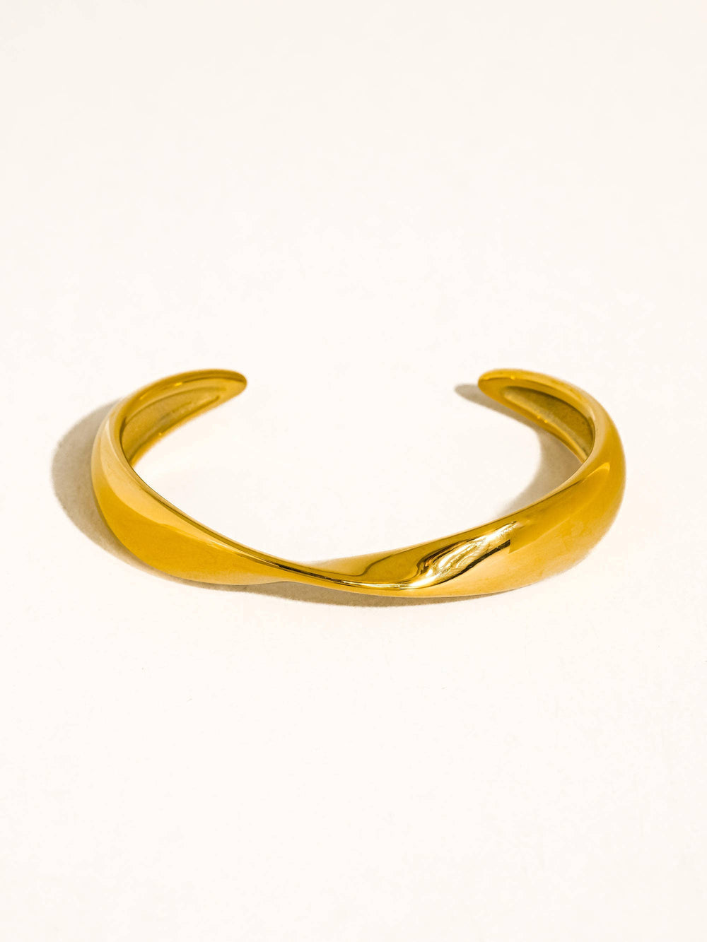Fioren 18K Gold Non-Tarnish Sleek Twist Cuff Bracelet