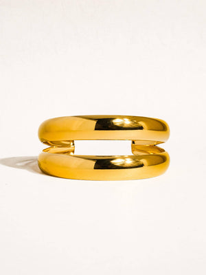 Ronan Gold Non-Tarnish Layered Round Bangle