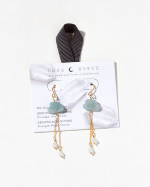 Luna Norte - Cloud Nine Gemstone Drop Earring- Aquamarine