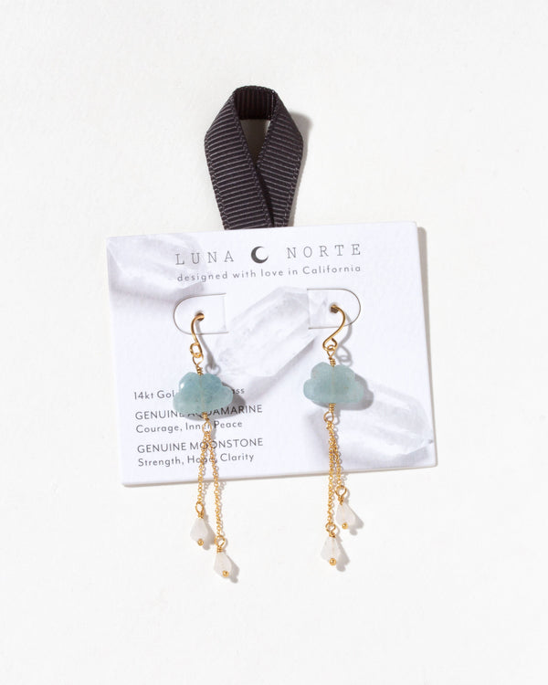 Luna Norte - Cloud Nine Gemstone Drop Earring- Aquamarine