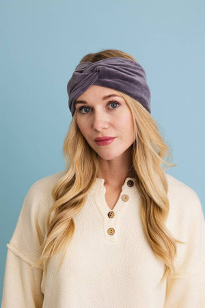 Black Soft Twisted Velvet Headband