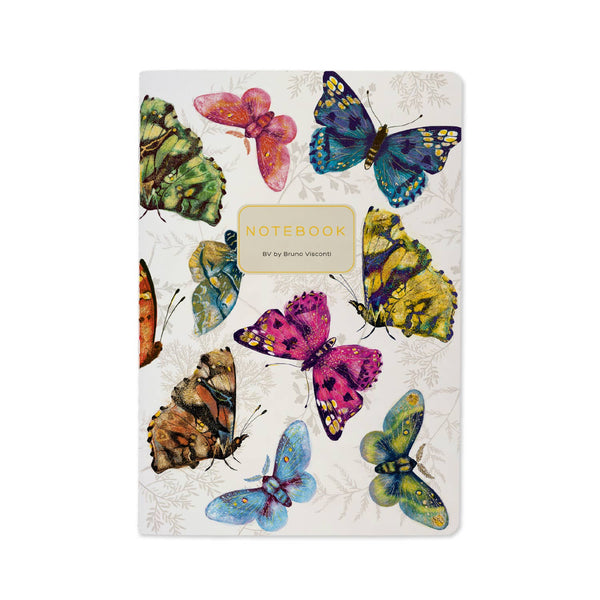 BV by Bruno Visconti - A5 Notebook - Butterflies on White